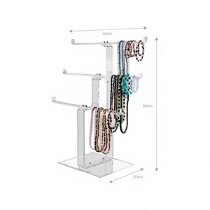 Designer 3 tier acrylic jewelry earring stand bestest quality customized size and shape storage display stand in bulk - Product Image 1