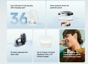 Redmi Buds <span class=keywords><strong>6</strong></span> Play True Wireless BT Auriculares Reducción de ruido AI Llamadas claras Hasta 36h Batería de larga duración Auriculares - Product Image 3