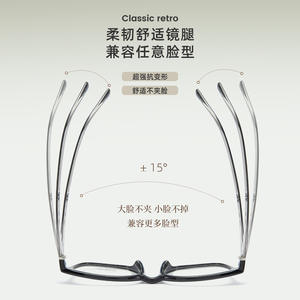 Montures de lunettes modernes rétro en acétate TR, rectangulaires, monture complète, confortables, unisexes, origine Danyang, référence 7318 - Product Image 1