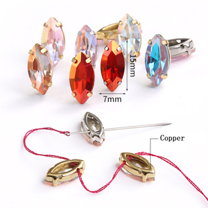 Lan Guang New 7*15Mm Claw Thiết Lập Thạch May Trên Navette Thủy Tinh Thạch Bán Buôn Pha Lê <span class=keywords><strong>Chaton</strong></span> Điểm Trở Lại Thạch - Product Image 3