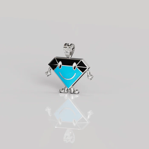 Pendentif fantaisie en diamant The Noble Ice Man, bijou de luxe avec chaîne, pièce de conversation élégante et ludique, édition limitée - Product Image 3