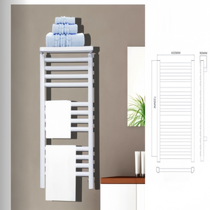 Sèche-serviettes électrique mural en tube rond en aluminium 6063 avec régulateur de température inclinable pour salle de bain - Product Image 5