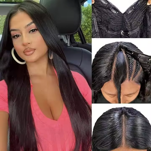 วิกผมแท้ทรงตรงสำหรับผู้หญิงผิวดำวิกผมมนุษย์แบบเรมี่แท้ทรงตรงส่วนรูปตัววี - Product Image 3