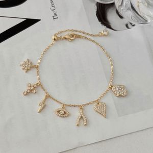 Pulsera de Plata S925 con Diseño Único Dylam, Múltiples Símbolos: Octagrama, Rayo, Corazón Malvado, Mano, Ojos y Letra Y, con Circonitas - Product Image 5