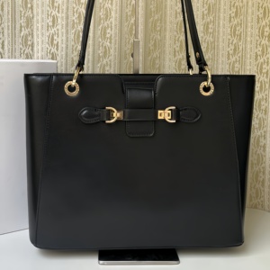 Bolso de Mano de Cuero PU Negro Simple de Primera Calidad, Bolso de Hombro para Oficina, con Herrajes Metálicos, Venta al Por Mayor - Product Image 2