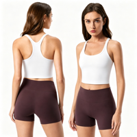 Débardeur de sport pour femme, sans manches, dos nageur, court, pour yoga et entraînement, doux et extensible