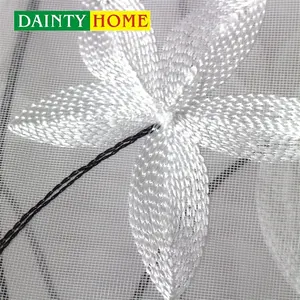 Innermor Tulle Embroidery White Flower Curtains Tulle Window Curtains For Living Room Bedroom Voile Sheer Curtains For Window