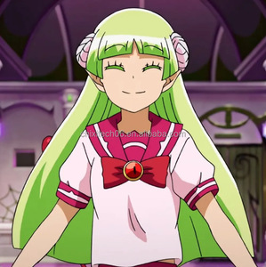 Peluca de Cosplay de Lord Shengda, Inuma, el personaje obsesionado con <span class=keywords><strong>Clara</strong></span>, con flequillo y cabello liso fluorescente verde de 100 cm - Product Image 3
