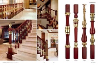 Conception de main courante de gril d'escalier en bronze européen haut de gamme pour balustrades de villa