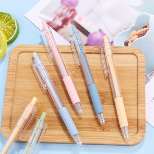 Venta al por mayor Morandi lindo prensa neutral pluma transparente aron aprendizaje papelería oficina firma bolígrafos tinta de gel negro - Product Image 4