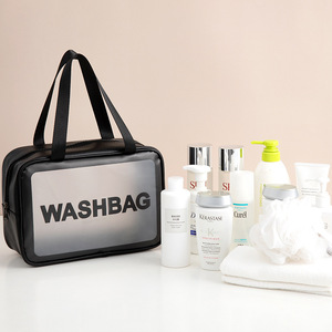 Clear PVC <b>Makeup</b> <b>Bag</b> Waterproof Zipper Cosmetic Organizer with Handle for Travel Daily Use OEM Service - Product Image 3