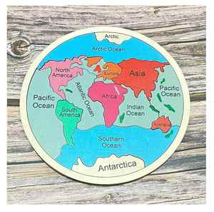 Juguete Educativo de Geografía, Rompecabezas de la Tierra, Continentes, Océanos, Mapa del Mundo de Madera con Clavijas - Product Image 6