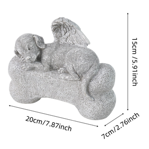 Ornamento commemorativo di Design animale dipinto a mano in resina di osso di cane angelo con nome inscritto/dettaglio dell'ala della data memoriale per <span class=keywords><strong>animali</strong></span> domestici interni/esterni - Product Image 5