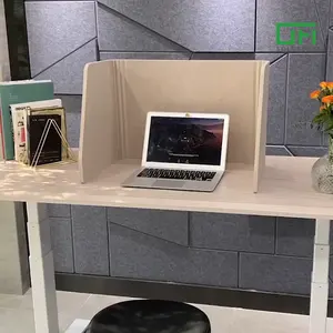 Office Curved Soundproof PET Polyester Desk Modesty Panel Acoustic Desk Divider Screen