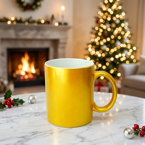 Tazza ad Alta Capacità in Ceramica con Trasferimento Termico, Colore Oro e Argento, Confezione Regalo, Tazze da Caffè Personalizzate CLASSIC con Manico - Product Image 1