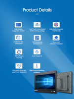 Panel PC Táctil Industrial Todo en Uno de 10.4, 15, 15.6 y 21.5 Pulgadas, Core I3 I5 I7, Pantalla de 10 Puntos, HD+VGA, IP65, 12-64V, Amplio Rango de Voltaje