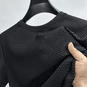 Sommer Stretch Mesh Eisseide Gewebtes Blanko Herren Kurzarm T-Shirt Atmungsaktives Waffel-Leichtgewicht-Shirt Nachhaltig - Product Image 6