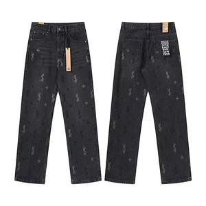Jeans KSUBI de pierna recta, estilo retro, desgastados, de moda casual para hombre y mujer - Product Image 2