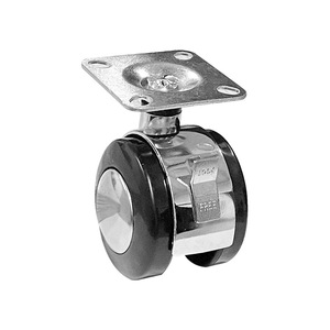 Furniture Caster 1.5 Inch And 2 Inch Swivel With Brake Plate Mount Polyurethane <b>Wheel</b> Zinc Alloy Iron Nylon Durable - Product Image 1