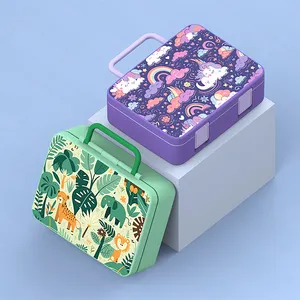 Op Maat Gemaakt Patroon Peuters Schooltas 6 Kwaliteit Plastic In De Magnetron Op Maat Gemaakte Donkerblauwe Retangular Bento Lunchbox