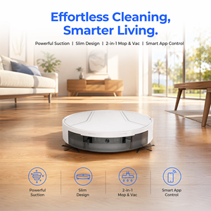 PV6 Robot Vacuum Cleaner with 3-in-1 <b>Mop</b> & Vac, App Control, Slim Design, Strong Suction for Pet Hair & Home Cleaning - Product Image 3