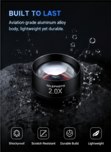 Lente de Fotografía para Teléfono Celular, Ojo de Pez, Gran Angular, Teleobjetivo, Macro, 4 en 1, Lente de Cámara para Teléfono Móvil, Pentax, Sigma, Aluminio - Product Image 5