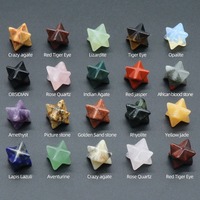 20mm Cristal Naturel Merkaba Protection Sculpture Rose Quartz Étoile Pendentifs Charmes Méditation Énergie pour DIY Fabrication de Bijoux