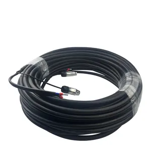 Cabo híbrido de fibra óptica para exterior com 4 núcleos ftth, cabo de alimentação de 10 AWG para comunicação com TPU Pe