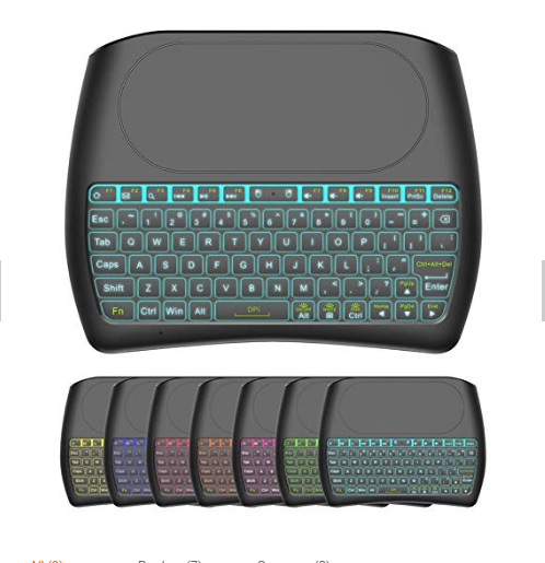 Factory's Air Mouse with Big Touchpad & Full Keyboard Colorful Backlit Mini Wireless Keyboard for Learning Code