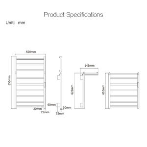 Aquecedor de Toalhas Elétrico Horizontal Moderno em Metal Dourado Escovado com Prateleira - Product Image 6