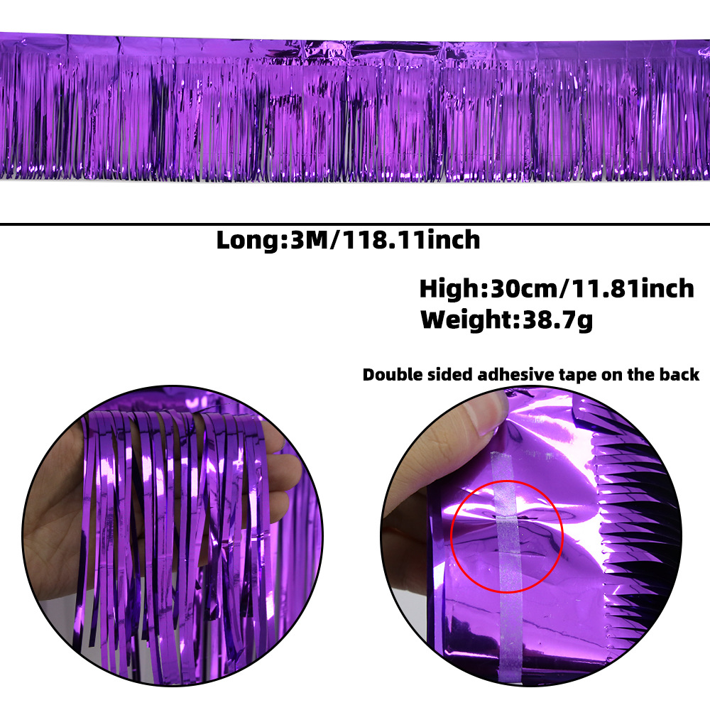 Pancarta de seda de lluvia color lila claro brillante - 30*300cm