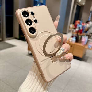 Coque de téléphone minimaliste à texture givrée couleur unie pour Samsung S26 S25 Ultra S24 <span class=keywords><strong>S22</strong></span> Plus avec support magnétique rotatif et protection arrière - Product Image 4