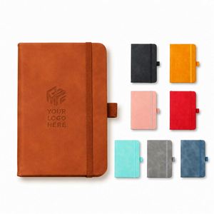 Custom logo A6 Business Notebook Planner PU Leather Trendy <b>Journal</b> Student-Friendly Minimalist Style with Elastic Band Closure - Product Image 1