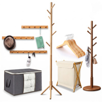 Porte-manteau mural polyvalent en bois – Style européen, ensemble de crochets en bois à un seul niveau pour salon, design d'intérieur moderne