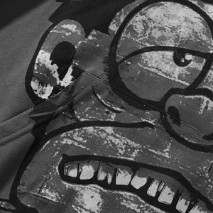 Sudadera con capucha con lazo de monstruo de emoción mixta de algodón 100% de peso pesado de alta calidad con estampado de monstruo para hombres y mujeres - Product Image 5