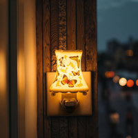 Diffuseur d'arômes en céramique GL-TC25 ETL avec abat-jour, veilleuse, lampe murale de type prise pour la décoration