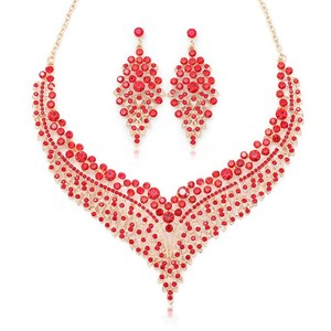 European American Popular Vintage Gold Plated Women's <b>2</b>-<b>piece</b> Necklace <b>Set</b> Leaves Flowers Exaggerated Jewelry for Wedding Party - Product Image 5