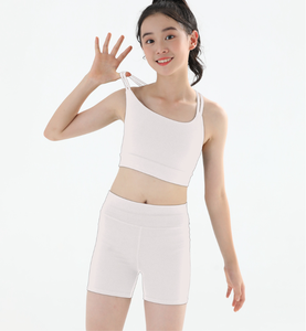 Conjuntos de fábrica 2025 para niños, venta al por mayor, sujetador para niñas, pantalones cortos, conjuntos de Fitness para Yoga, ropa activa, conjuntos de Yoga para niños - Product Image 3