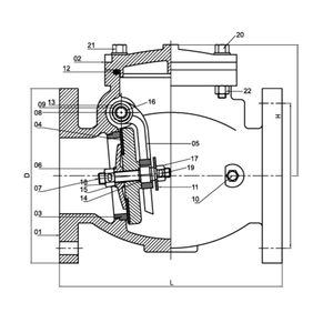 Válvula de Retención Genuina de 2-12 Pulgadas, 300 PSI, con Brida, de Hierro Dúctil Fundido, Válvula de Acero - Product Image 2