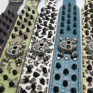 Venta al por mayor de alta calidad Punk Pet Collares Halloween pinchos remaches PU negro ajustable de lujo de cuero <span class=keywords><strong>Collar</strong></span> de perro de entrenamiento - Product Image 4