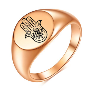 Vintage God's Eye Palm <b>Ring</b> 12mm Round Stainless Steel Unisex Fashion Jewelry Gift - Product Image 5