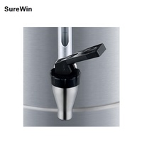 Bouilloire électrique commerciale de 10 litres en acier inoxydable avec élément chauffant et jauge de niveau d'eau visible