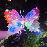 Bâton lumineux papillon coloré à LED clignotantes rechargeable, baguette magique, jouet fantaisie en plastique pour cosplay et fête, jouet lumineux portatif