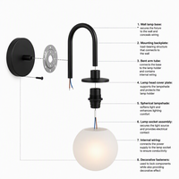 Applique murale moderne minimaliste en verre, lampe murale en métal, style nordique, pour chevet ou couloir