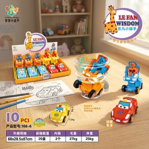 Voiture de dessin animé transformable en plastique pour bébé, véhicule roulant à rotation 360 degrés, piles AAA, chargement USB, cadeau de jeu d'imitation - Product Image 4