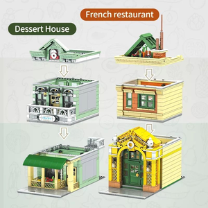 Moule King 16023 3096PCS Street View Serie Restaurant <span class=keywords><strong>français</strong></span> modèle de bloc de construction technique jouet éducatif Festival cadeau - Product Image 4