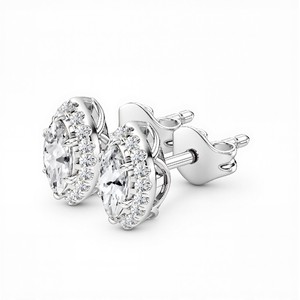 Élégantes boucles d'oreilles clous en diamant de laboratoire taille marquise 1,00 carat pour femme, couleur VVS VS EF, or rose 18 carats, pour mariage et anniversaire - Product Image 5