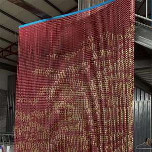 <span class=keywords><strong>Rideau</strong></span> <span class=keywords><strong>de</strong></span> <span class=keywords><strong>porte</strong></span> à moustiquaire en aluminium à double crochet décoratif <span class=keywords><strong>Rideau</strong></span> en tissu à mailles métalliques - Product Image 3