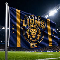 Bendera Iklan Persegi Panjang Poliester Non-Woven Anti Kusut Logo Sepak Bola Kustom Cetak Digital Penggunaan Luar Ruangan Perlindungan UV