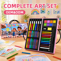 Ensemble de fournitures artistiques, ensemble de papeterie, ensemble d'art, ensembles de peinture pour enfants, ensembles de peinture De Arte pour enfants, personnalisable, 50 pièces LT73402